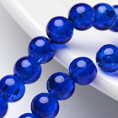 Crackle Glass Beads Strands X-CCG-Q001-6mm-14-1
