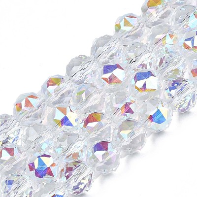Electroplate Transparent Glass Beads Strands EGLA-N002-18A-B01-1