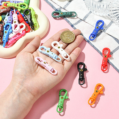 32Pcs 16 Colors POM Plastic Swivel Clasps FIND-SC0017-03-1