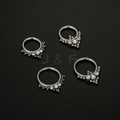 316L Surgical Stainless Steel Micro Pave Clear Cubic Zirconia Nose Rings WG1C8D8-07-1