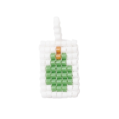 12Pcs Glass Seed Beaded Pendants PALLOY-MZ00984-1
