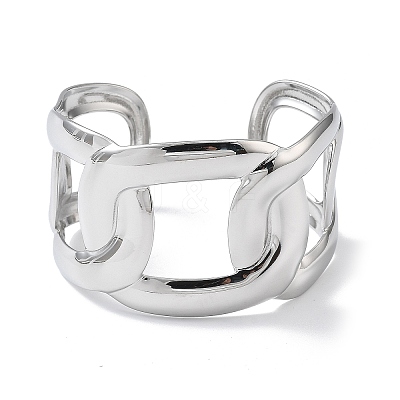 304 Stainless Steel Cuff Bangles for Women LS-BJEW-Z078-25P-1