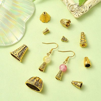 72pcs 10 style Tibetan Style Alloy Bead Cap & Cone TIBE-YW0001-57-1