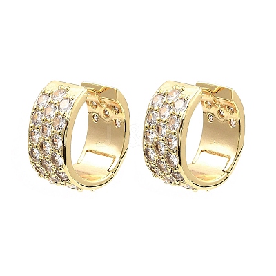 Brass with Cubic Zirconia Cuff Earrings EJEW-K254-06G-1