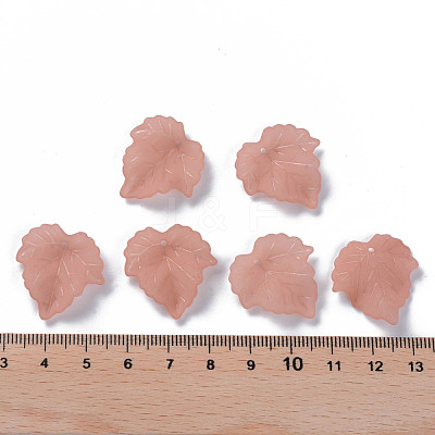 Transparent Frosted Acrylic Leaf Pendants X-PAF002Y-6-1