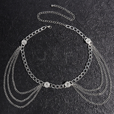 Alloy Coin Multi-Layered Tassel Waist Belly Chains for Women FS-WG6A682-02-1