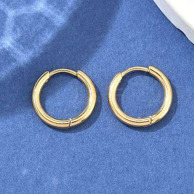 Ion Plating(IP) 304 Stainless Steel Huggie Hoop Earrings X-EJEW-F111A-14mm-G-1