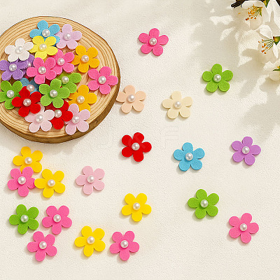 220Pcs 11 Colors Lint Flower Ornament Accessories DIY-MA0006-89-1
