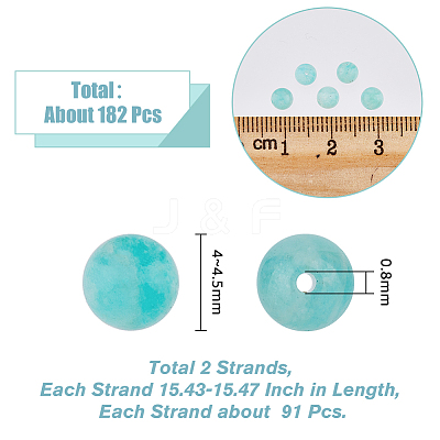 2 Strands Natural Amazonite Round Beads Strands G-HY0001-22-1
