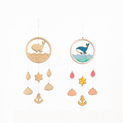 DIY Whale Wind Chime Making Kits DIY-A029-05-1