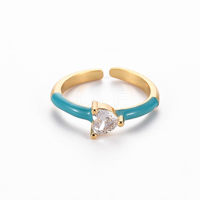 Brass Enamel Cuff Rings RJEW-T016-31I-NF-1