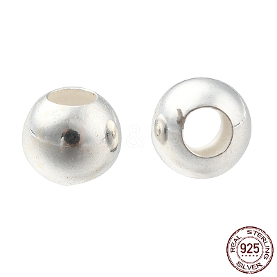 925 Sterling Silver Beads STER-T002-235S-4mm-1