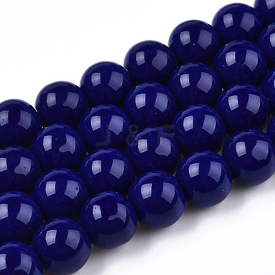 Opaque Solid Color Glass Beads Strands GLAA-T032-P10mm-03-1