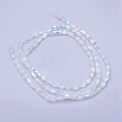 Electroplate Transparent Glass Beads Strands EGLA-E046-C01-1
