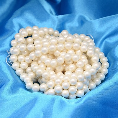 Round Shell Pearl Bead Strands X-BSHE-L011-8mm-A013A-1