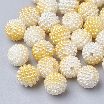 Imitation Pearl Acrylic Beads OACR-T004-10mm-15-1