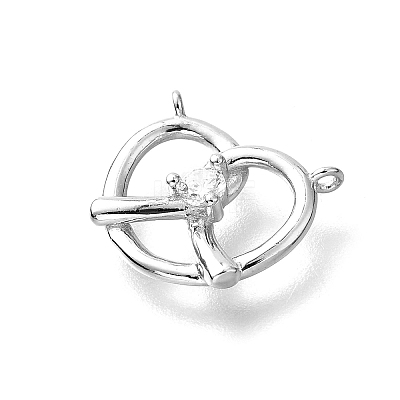 925 Sterling Silver Pave Clear Cubic Zirconia Heart Charms STER-P067-03P-1