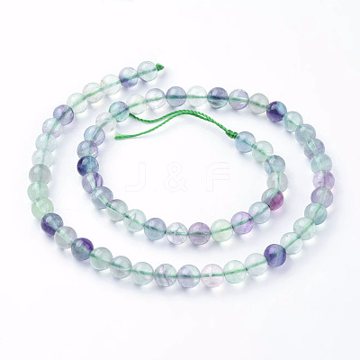 Natural Fluorite Beads Strands G-E112-6mm-19-1
