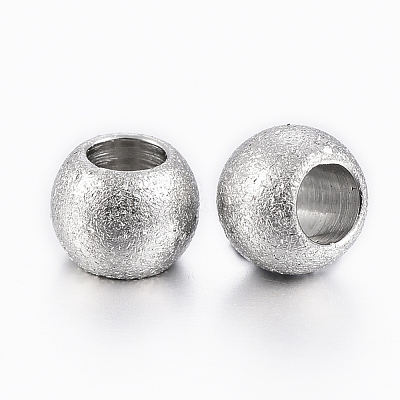 Tarnish Resistant 202 Stainless Steel Textured Beads STAS-K154-A-72P-1
