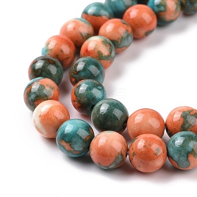 Synthetic Ocean White Jade Round Bead Strands G-M165-4mm-04-1