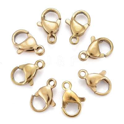 Ion Plating(IP) 304 Stainless Steel Lobster Claw Clasps STAS-H353-B-02G-1