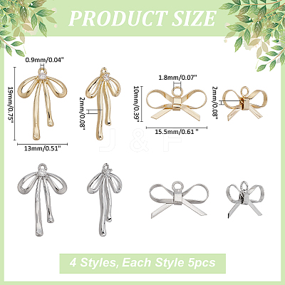 20Pcs 4 Styles Brass Pendants KK-ME0001-43-1