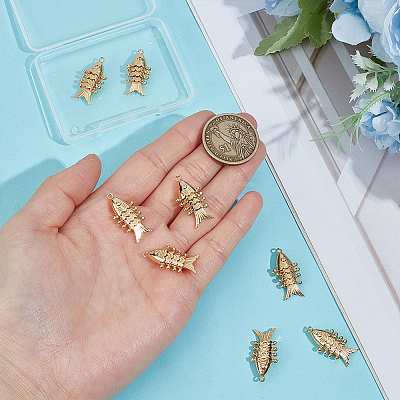 8Pcs Brass Pendants KK-BC0015-68G-1