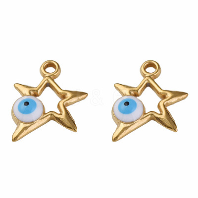 304 Stainless Steel Enamel Pendants STAS-N087-51-02G-1