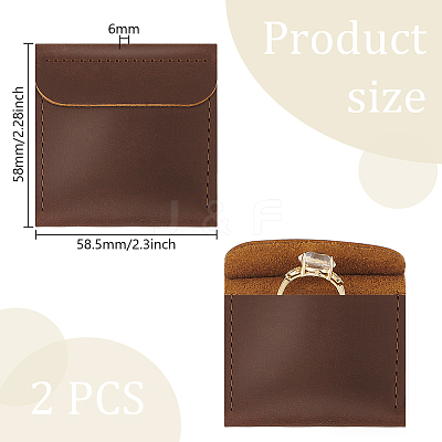 Cowhide Ring Storage Bags ABAG-WH0031-36C-1