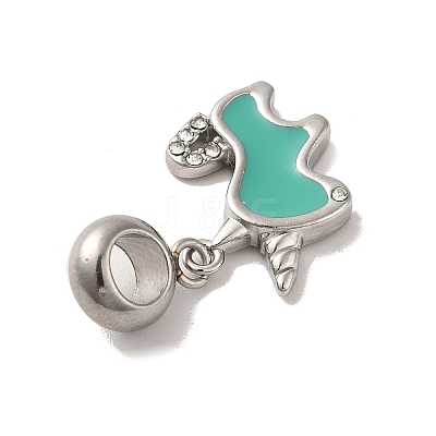 304 Stainless Steel Enamel European Dangle Charms STAS-G308-35P-02-1