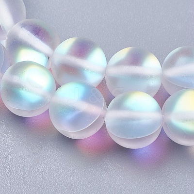Synthetic Moonstone Beads Strands X-G-E468-G01-10mm-1