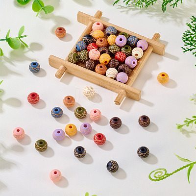 60Pcs Wood Beads WOOD-TA0002-79B-1