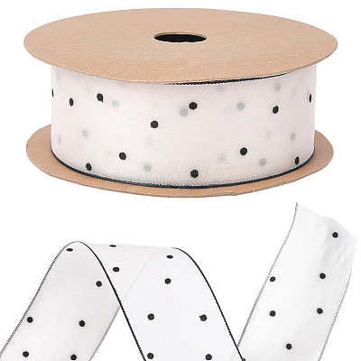 1Roll Printed Polyester Chiffon Ribbons OCOR-CY0002-35C-1