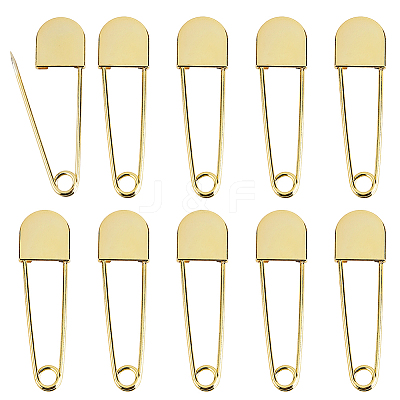 Alloy Safety Pin Brooches JEWB-WH0001-77G-1