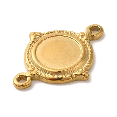 Ion Plating(IP) 304 Stainless Steel Cabochon Connector Setting X-STAS-C110-09G-1
