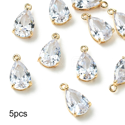 5Pcs Transparent Glass Charms GLAA-YW0004-41A-1