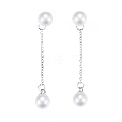 304 Stainless Steel Chain Tassel Earrings EJEW-I248-12-1