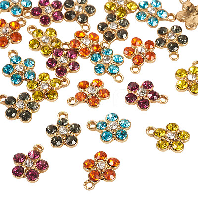 25Pcs 5 Colors Alloy with Rhinestone Pendants FIND-TA0009-29-1