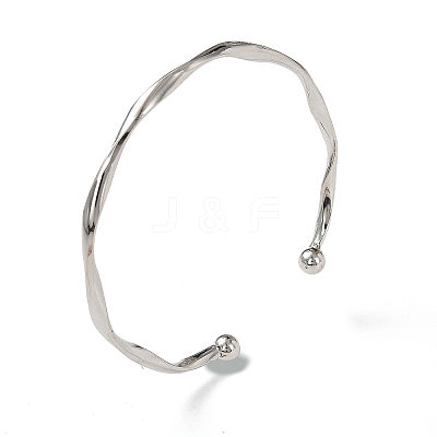 Wave Alloy Cuff Bangles BJEW-L701-04P-1
