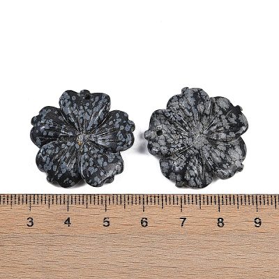 Natural Snowflake Obsidian Carved Pendants G-B097-01A-10-1