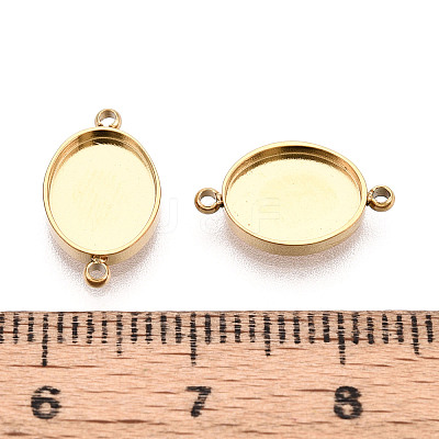 304 Stainless Steel Connector Cabochon Settings STAS-N115-35G-1