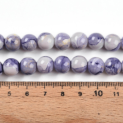 Baking Paint Glass Beads Strands X-DGLA-N003-10mm-C08-1