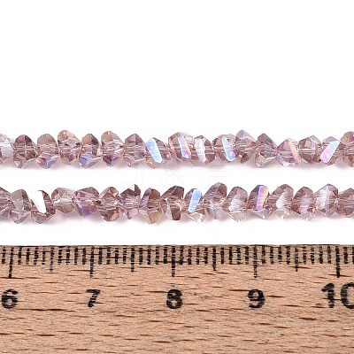 Electroplate Transparent Glass Beads Strands GLAA-N021-4mm-25-1