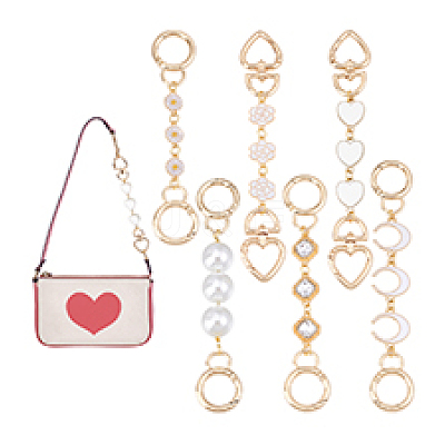 6Pcs 6 Styles Alloy Enamel Bag Extender Chains AJEW-PH01640-1