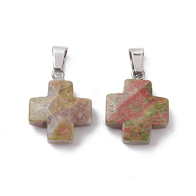 Natural Unakite Pendants G-K359-02P-08-1