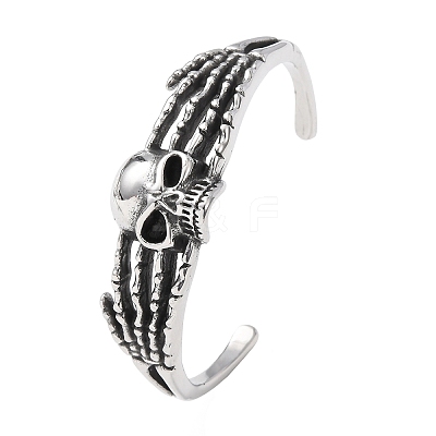 316 Surgical Stainless Steel Cuff Bangles BJEW-C142-01E-AS-1