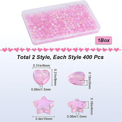 800Pcs 2 Styles Eco-Friendly Transparent Acrylic Beads TACR-SP0001-01C-1