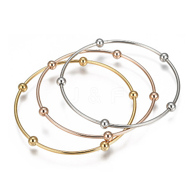 201 Stainless Steel Bangle Sets BJEW-O115-85-1-1