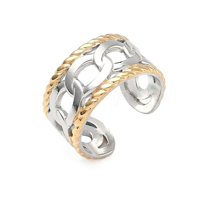 304 Stainless Steel Cuff Open Rings RJEW-Z121-02GP-02-1
