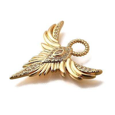 Brass Micro Pave Cubic Zirconia Pendants KK-U055-09G-01-1